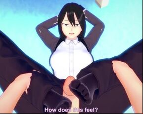 POV Hentai Footjob from Nana Shimura from Boku No Hero Academia